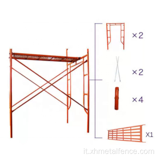5,6'7 "Arch Walk-Thru impalcatura Fence in acciaio zinco